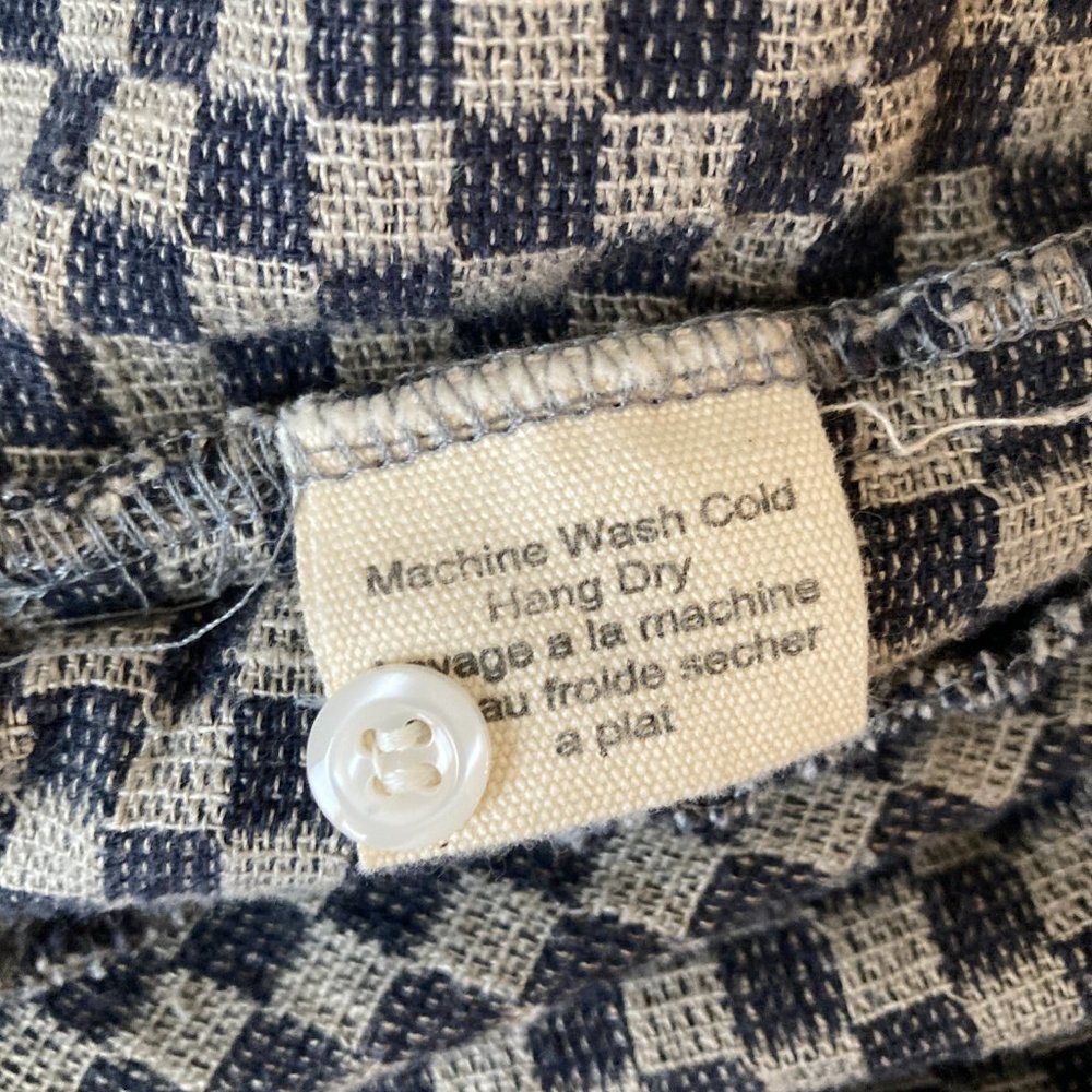 ❌SOLD❌ Beaton Linen Button Up Long Sleeve Dress in Checkered Print, size S - Picture 4 of 5